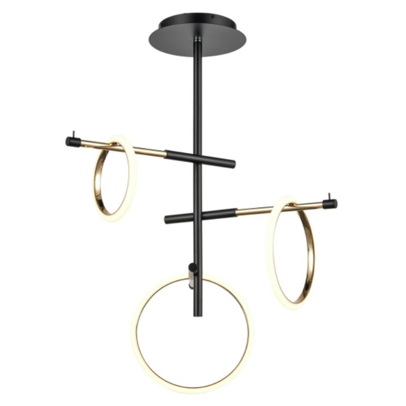 Люстра Jessenia Rings Chandelier 3 Черный Золотой Люстра Jessenia Rings Chandelier 3 Черный Золотой в Липецке | Loft Concept