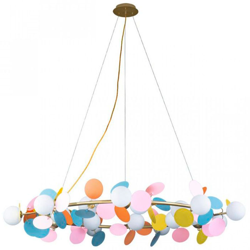 Люстра MATISSE Chandelier circle multicolor диаметр 130 Мульти Золотой Люстра MATISSE Chandelier circle multicolor диаметр 130 Мульти Золотой в Липецке | Loft Concept
