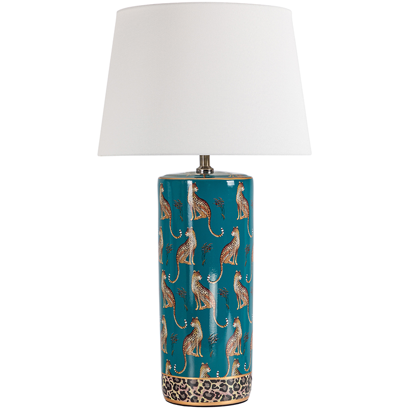 Настольная лампа с абажуром Leopard Lampshade Emerald Изумрудный Белый Коричневый Настольная лампа с абажуром Leopard Lampshade Emerald Изумрудный Белый Коричневый в Липецке | Loft Concept