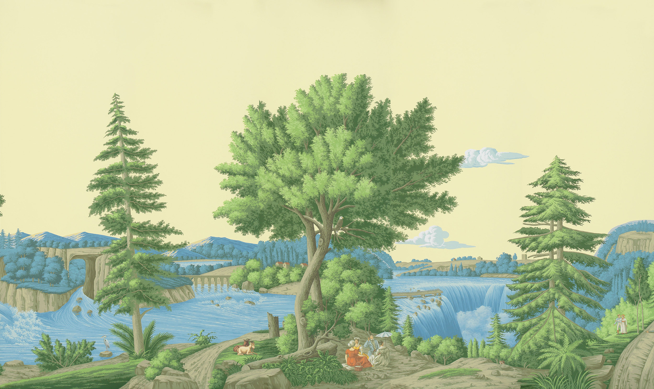 Обои ручная роспись North American River Views Dufour on scenic paper Обои ручная роспись North American River Views Dufour on scenic paper - постер Loft-Concept в Липецке