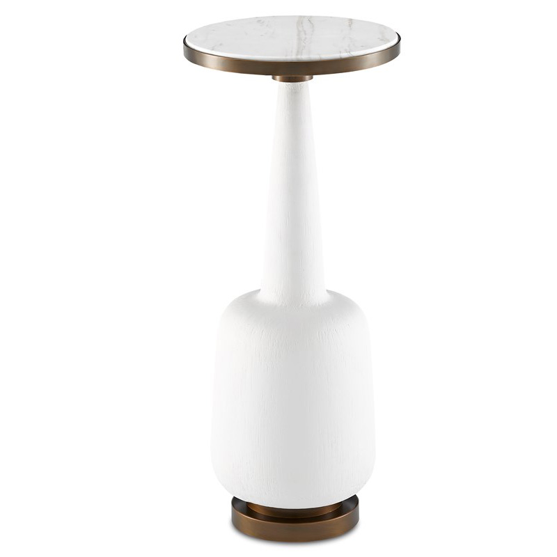 Приставной стол Greta Drinks Table Белый Латунь Приставной стол Greta Drinks Table Белый Латунь в Липецке | Loft Concept