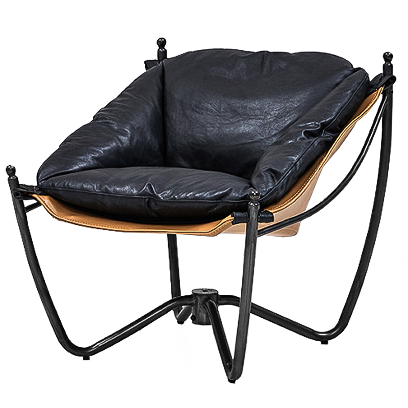 Кресло Tech Loft Armchair Черный Коричневый Кресло Tech Loft Armchair Черный Коричневый в Липецке | Loft Concept
