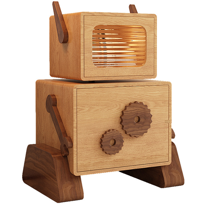Тумба Wood Robot Nightstand Коричневый Древесина Тумба Wood Robot Nightstand Коричневый Древесина в Липецке | Loft Concept