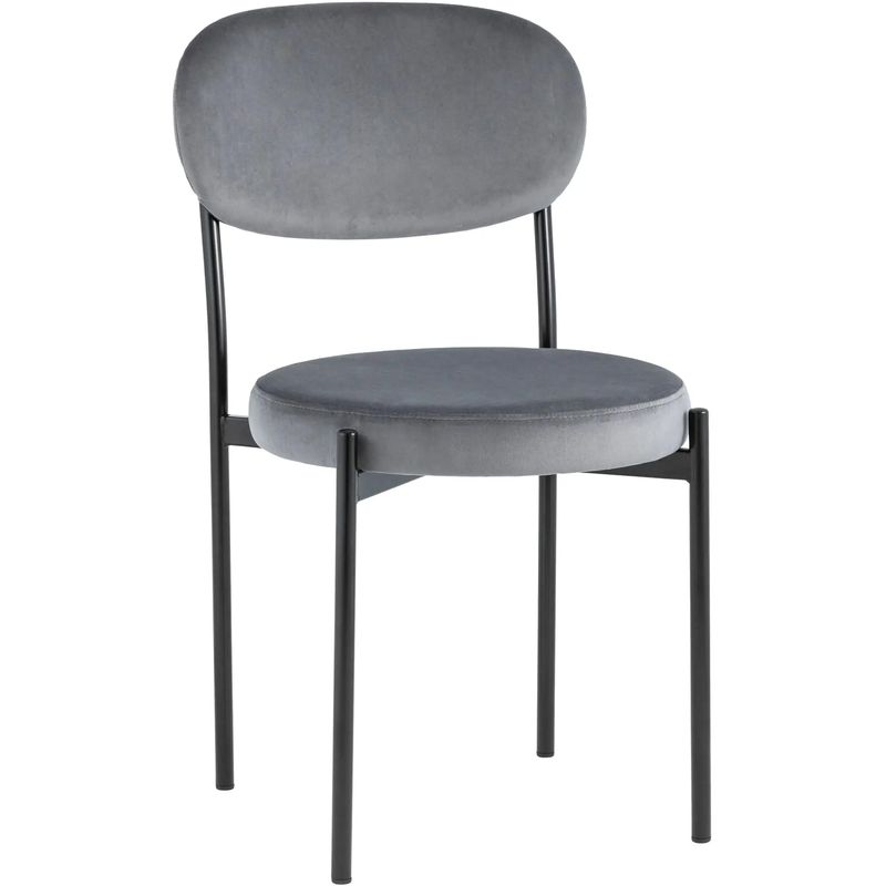 Стул Alfie Chair Серый Велюр Светло-серый Черный Стул Alfie Chair Серый Велюр Светло-серый Черный в Липецке | Loft Concept