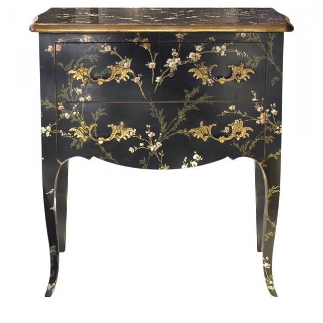 Комод L.XV CHEST OF DRAWERS Black fleurettes Бронза Черный Комод L.XV CHEST OF DRAWERS Black fleurettes Бронза Черный в Липецке | Loft Concept