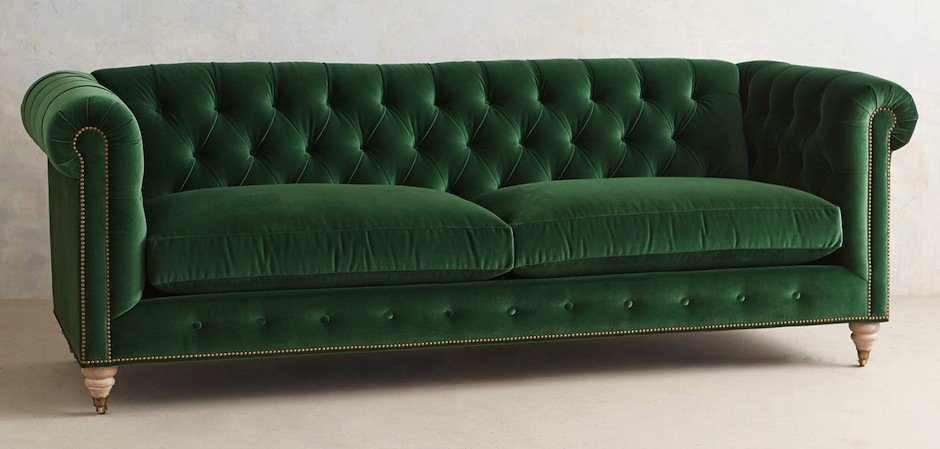 Трехместный диван Velvet Lyre Chesterfield Sofa Трехместный диван Velvet Lyre Chesterfield Sofa - Loft-Concept в Липецке
