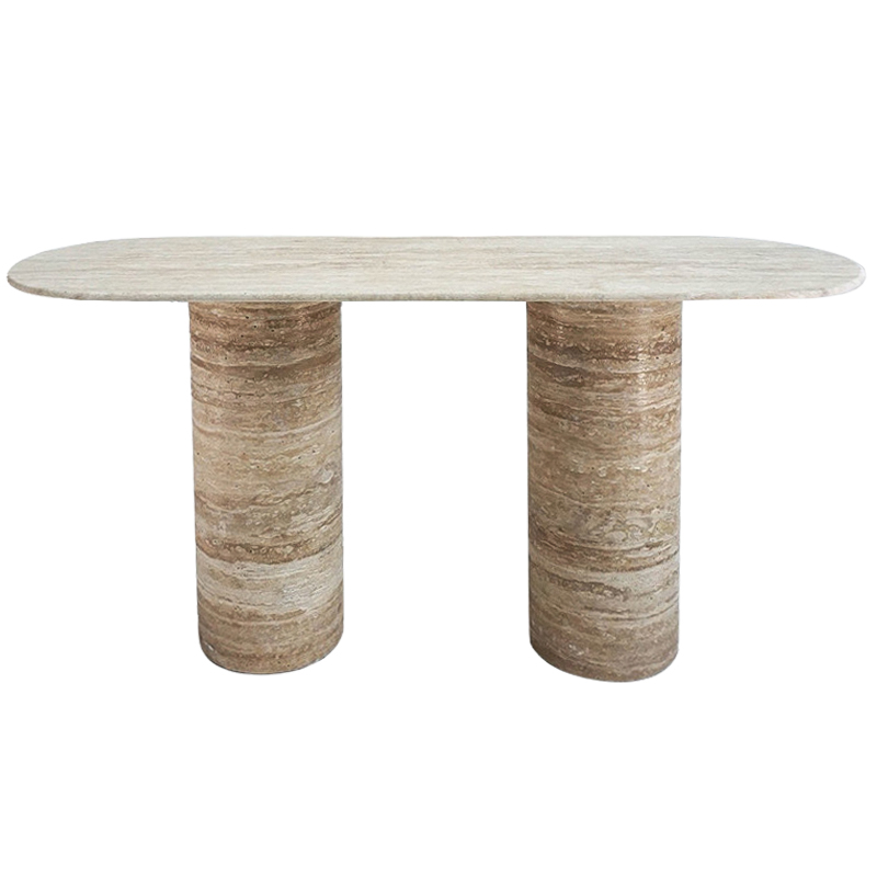 Консоль LA PARADIS Console TABLE Traverten Коричневый Песочный Бежевый Консоль LA PARADIS Console TABLE Traverten Коричневый Песочный Бежевый в Липецке | Loft Concept