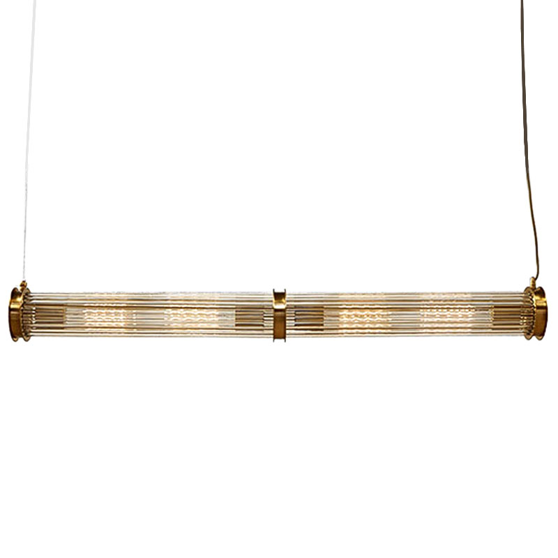 Подвесной светильник Glass TUBE Pendant Double Gold Глянцевое золото Прозрачный Подвесной светильник Glass TUBE Pendant Double Gold Глянцевое золото Прозрачный в Липецке | Loft Concept