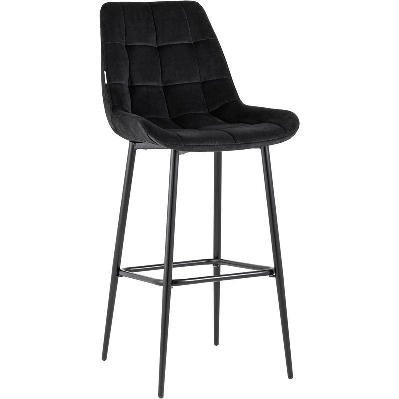 Стул Полубарный NANCY Chair посадка 75 см Черный Велюр Черный Стул Полубарный NANCY Chair посадка 75 см Черный Велюр Черный в Липецке | Loft Concept