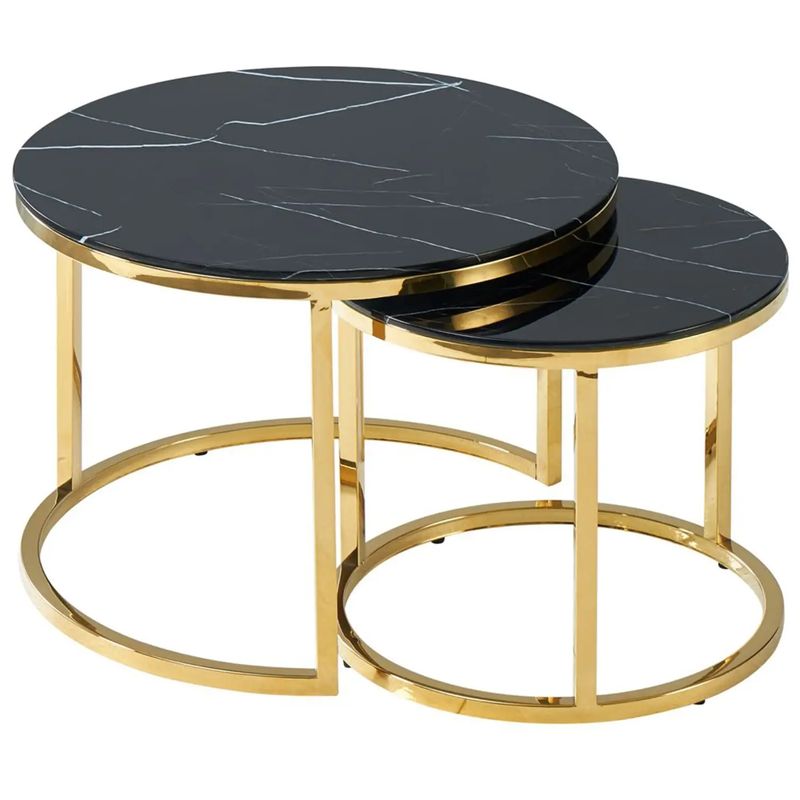 Столик кофейный Priestley Collection Duo столешница черный мрамор Черный Мрамор Nero Глянцевое золото Столик кофейный Priestley Collection Duo столешница черный мрамор Черный Мрамор Nero Глянцевое золото в Липецке | Loft Concept