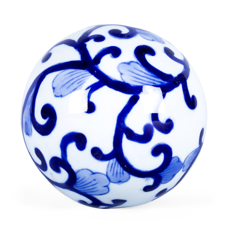 Статуэтка Blue & White Pattern Ball Белый Синий Статуэтка Blue & White Pattern Ball Белый Синий в Липецке | Loft Concept