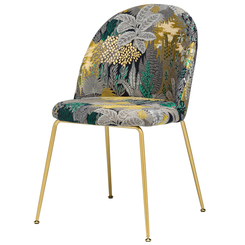Jungle chair Стул обивка Джунгли жакард Изумрудный Бежевый Золотой Jungle chair Стул обивка Джунгли жакард Изумрудный Бежевый Золотой в Липецке | Loft Concept