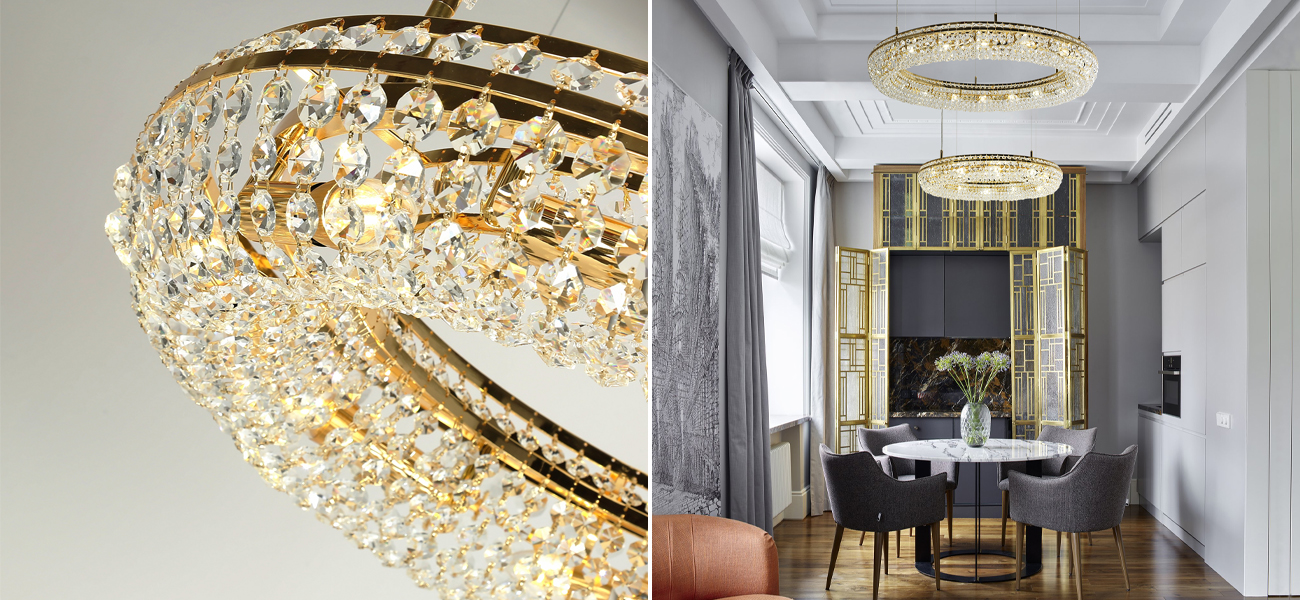 Кольцевая люстра с хрустальными элементами Torus - фото