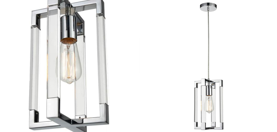 Подвесной светильник Transparent Strips Chromium Frame One Подвесной светильник Transparent Strips Chromium Frame One - Loft-Concept в Липецке