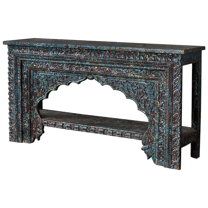 Консоль Rajni Console Коричневый винтаж Бирюзовый Консоль Rajni Console Коричневый винтаж Бирюзовый в Липецке | Loft Concept