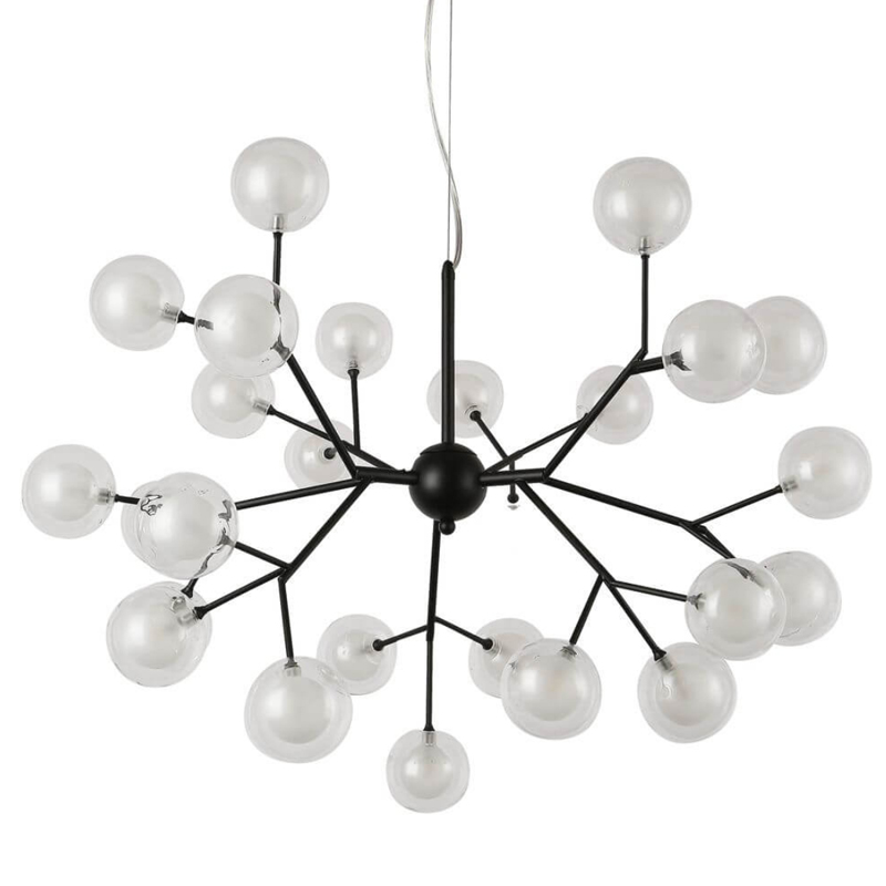Люстра Berry Branch White Balls Черный Прозрачный Люстра Berry Branch White Balls Черный Прозрачный в Липецке | Loft Concept