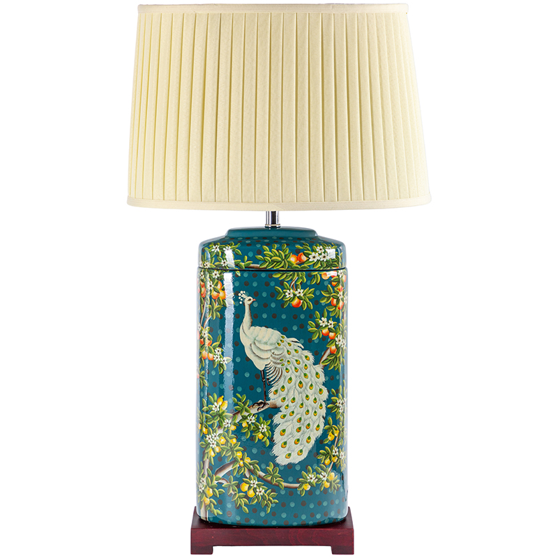 Настольная лампа White Peacock Lampshade Изумрудный Бежевый Мульти Настольная лампа White Peacock Lampshade Изумрудный Бежевый Мульти в Липецке | Loft Concept
