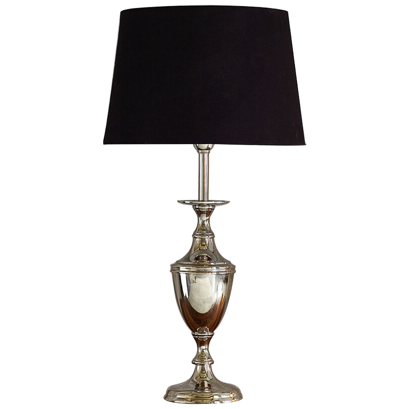 Настольная лампа с абажуром Blake Lampshade Table Lamp Хром Черный Настольная лампа с абажуром Blake Lampshade Table Lamp Хром Черный в Липецке | Loft Concept