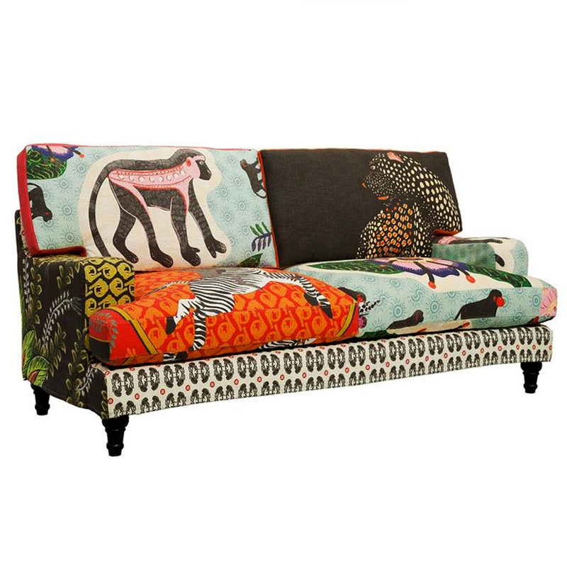 Диван с цветным принтом Qalakabusha Sofa Мульти Диван с цветным принтом Qalakabusha Sofa Мульти в Липецке | Loft Concept