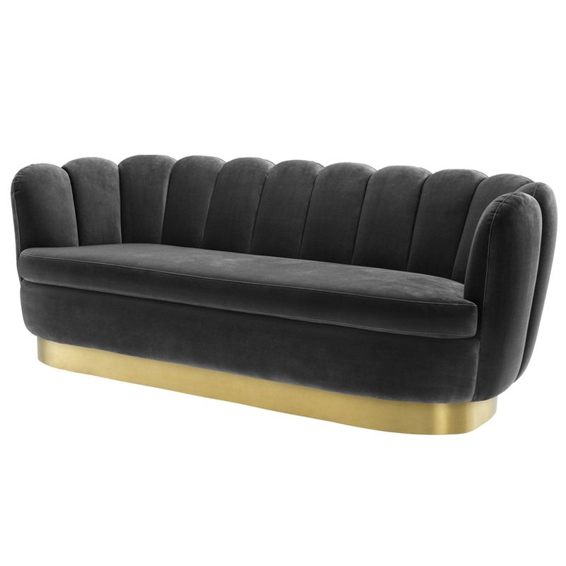 Диван Eichholtz Sofa Mirage dark grey Серый Латунь Диван Eichholtz Sofa Mirage dark grey Серый Латунь в Липецке | Loft Concept