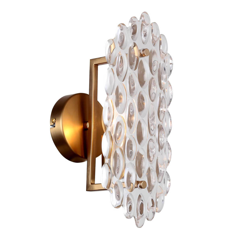 Бра Textured Glass Chandelier sconce oval Глянцевое золото Прозрачное Стекло Бра Textured Glass Chandelier sconce oval Глянцевое золото Прозрачное Стекло в Липецке | Loft Concept
