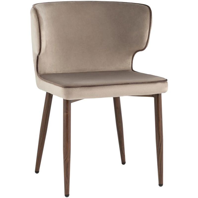 Стул Chair Бежевый Велюр с Коричневым кантом Бежевый Коричневый Стул Chair Бежевый Велюр с Коричневым кантом Бежевый Коричневый в Липецке | Loft Concept