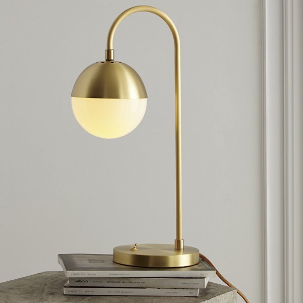 Настольная лампа Cedar Moss Table Lamp Латунь Белый Настольная лампа Cedar Moss Table Lamp Латунь Белый в Липецке | Loft Concept