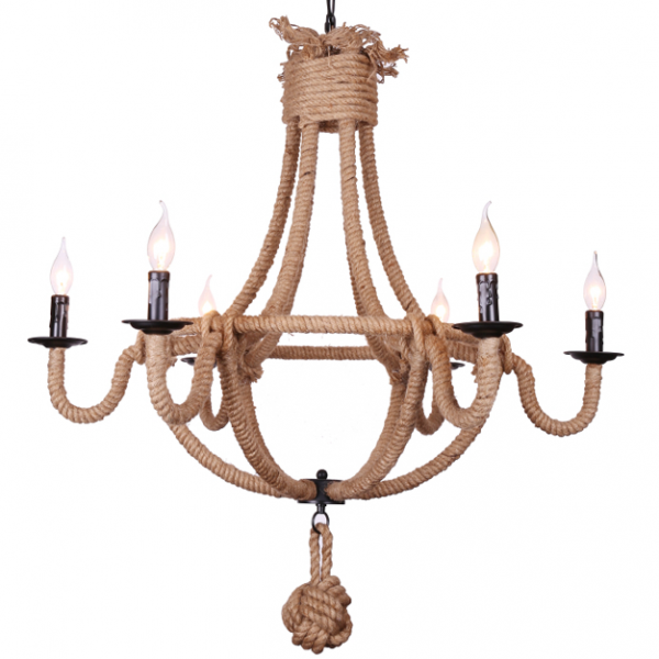 Люстра Loft Rope Chandelier Alegro 6 Черный Люстра Loft Rope Chandelier Alegro 6 Черный в Липецке | Loft Concept