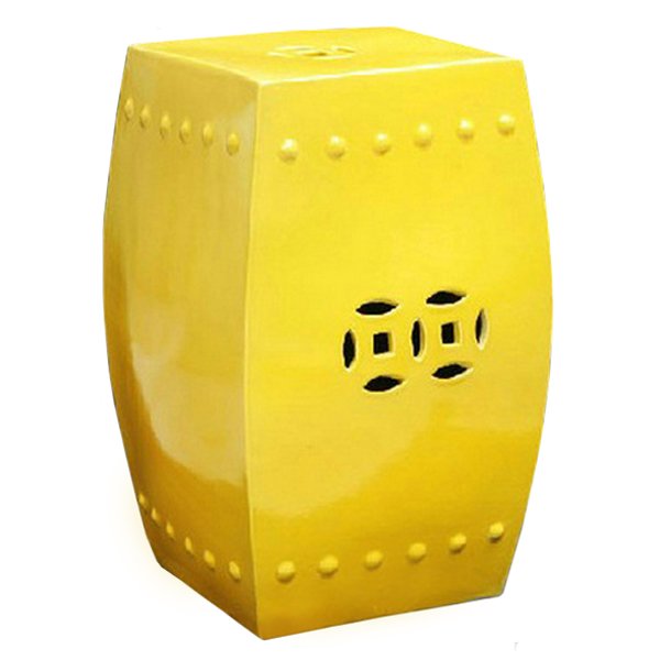 Желтый китайский табурет Octagon Prosperity Garden Stool Желтый Желтый китайский табурет Octagon Prosperity Garden Stool Желтый в Липецке | Loft Concept