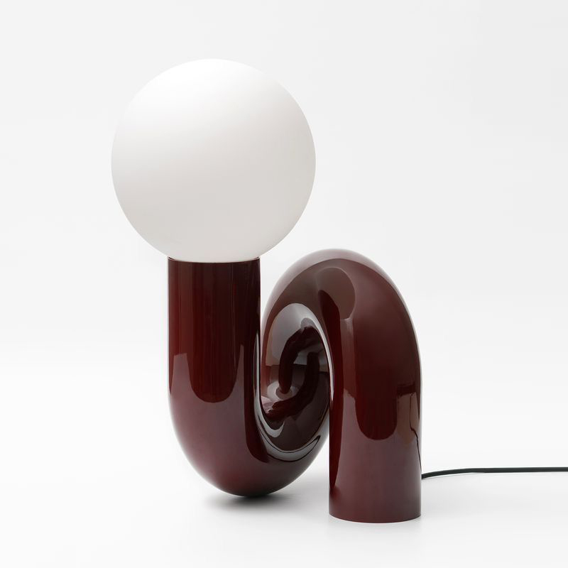 Настольная лампа Maroon Spiral Бургундский красный Белый Настольная лампа Maroon Spiral Бургундский красный Белый в Липецке | Loft Concept