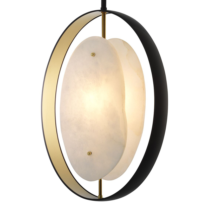 Подвесной светильник Eichholtz Chandelier Trissoni Черный Золотой Белый Подвесной светильник Eichholtz Chandelier Trissoni Черный Золотой Белый в Липецке | Loft Concept