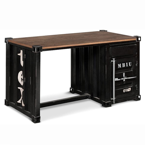 Письменный стол Metal & Oak Sea Container Desk Дуб темный Письменный стол Metal & Oak Sea Container Desk Дуб темный в Липецке | Loft Concept