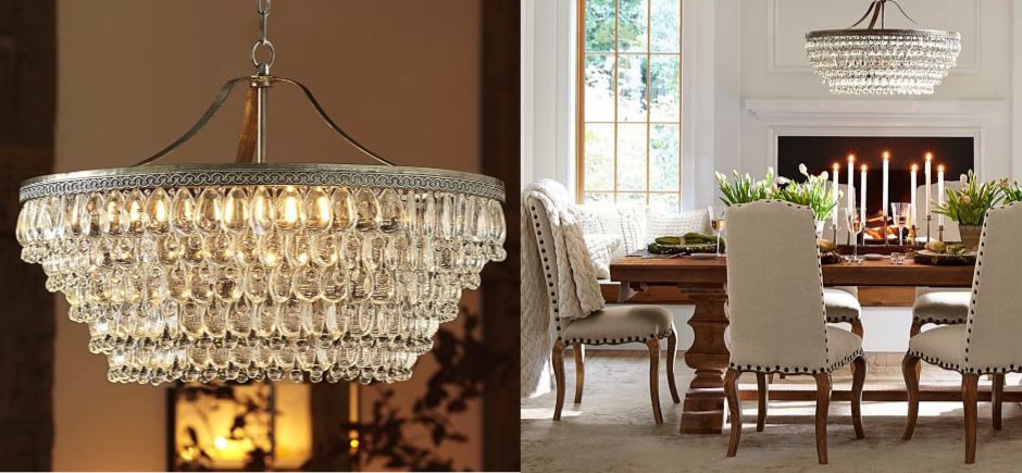 Люстра Clarissa Glass Drop Petite Round Chandelier Люстра Clarissa Glass Drop Petite Round Chandelier - Loft-Concept в Липецке