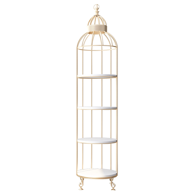 Стеллаж Cage Rack Circle gold Золотой Белый Стеллаж Cage Rack Circle gold Золотой Белый в Липецке | Loft Concept