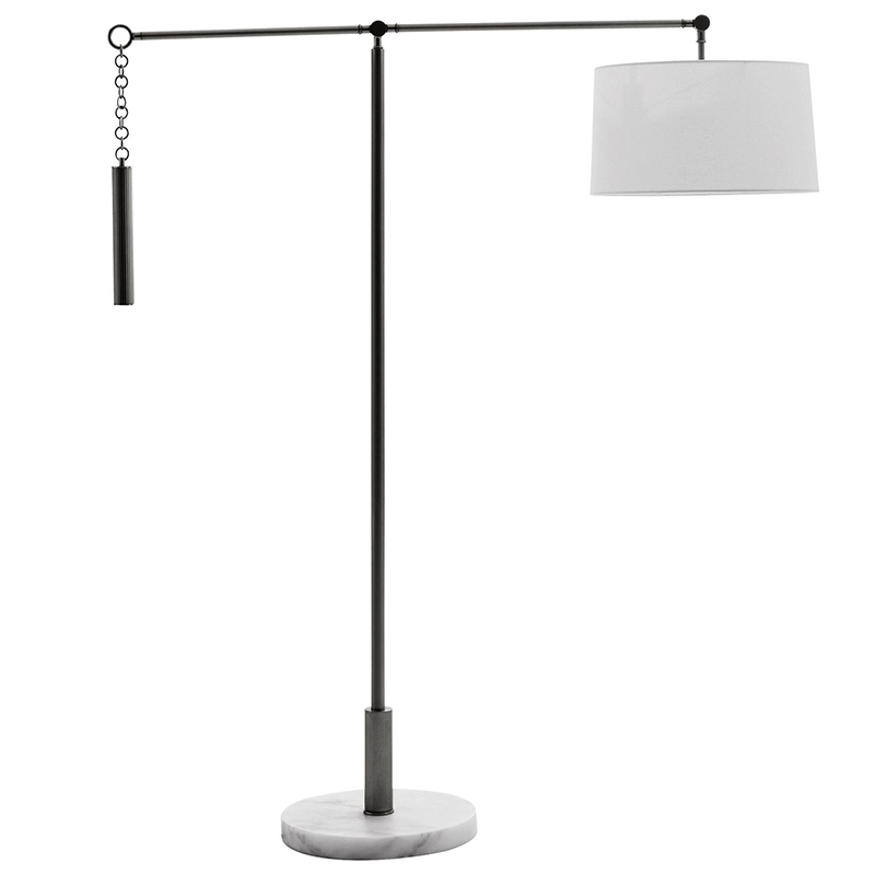 Торшер Arteriors NEWARK FLOOR LAMP Black Черный Белый Торшер Arteriors NEWARK FLOOR LAMP Black Черный Белый в Липецке | Loft Concept