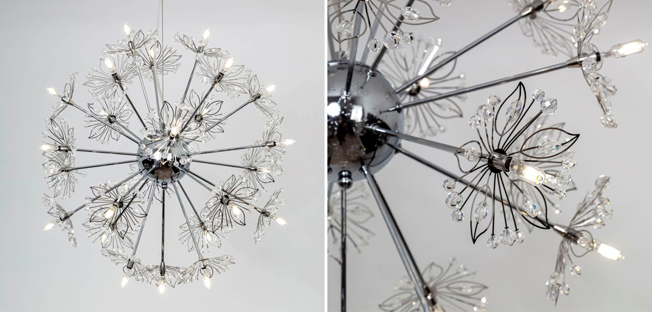 Люстра Chamomile Silver с Хрустальным Плафоном Люстра Chamomile Silver с Хрустальным Плафоном - Loft-Concept в Липецке