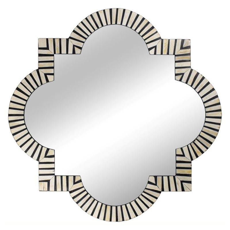 Зеркало Bone Inlay Mirror black and white Черный Белый Зеркало Bone Inlay Mirror black and white Черный Белый в Липецке | Loft Concept