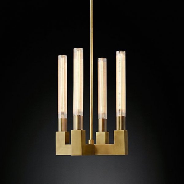 Люстра RH CANELLE Pendant lamp 4 Modern Brass Латунь Люстра RH CANELLE Pendant lamp 4 Modern Brass Латунь в Липецке | Loft Concept