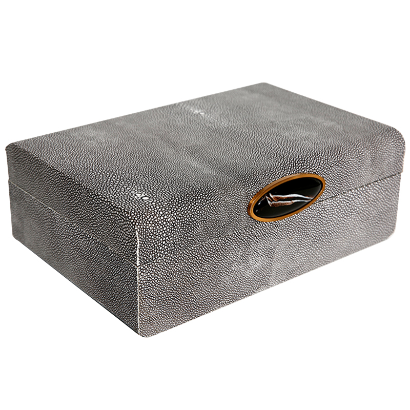 Шкатулка Stingray Box Серый Коричневый Латунь Шкатулка Stingray Box Серый Коричневый Латунь в Липецке | Loft Concept