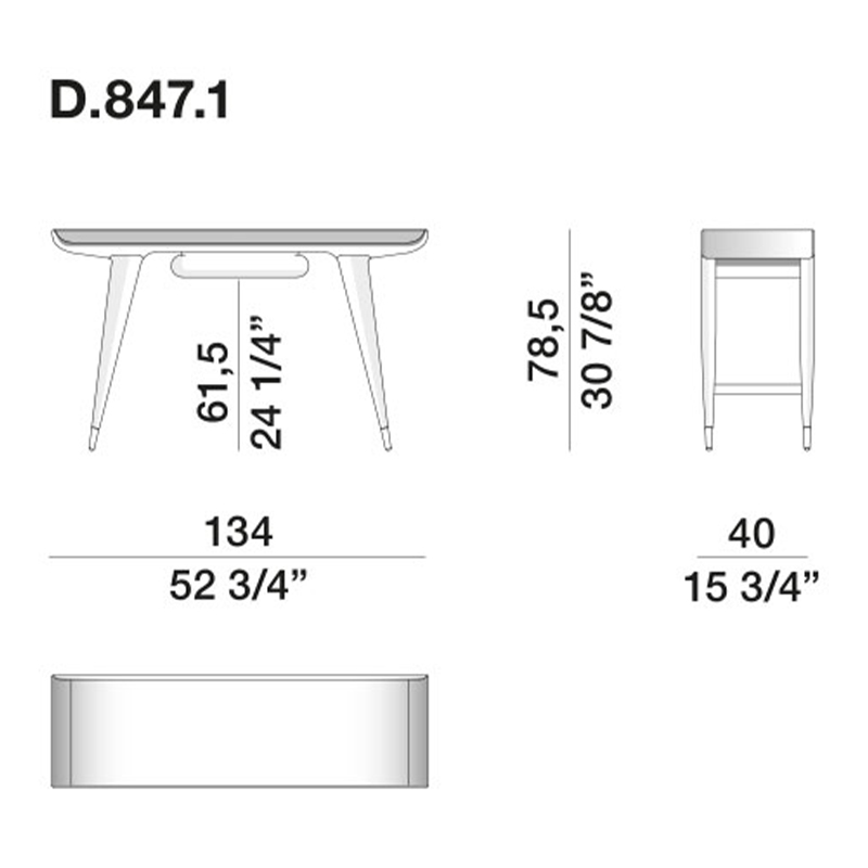 Дизайнерский рабочий стол из массива дерева Gio Ponti D.847.1 Writing Desk Дизайнерский рабочий стол из массива дерева Gio Ponti D.847.1 Writing Desk в Липецке