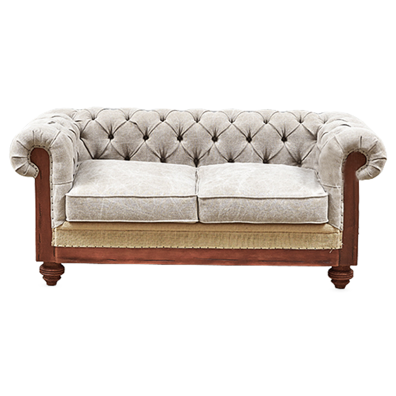 Диван Deconstructed Chesterfield Sofa double Ivory Коричневый Бежево-серый Диван Deconstructed Chesterfield Sofa double Ivory Коричневый Бежево-серый в Липецке | Loft Concept