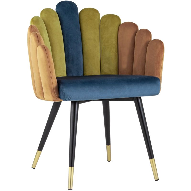 Стул Camellia Chair Синий и Карамельный Велюр Синий Карамель Черный Оливковый Стул Camellia Chair Синий и Карамельный Велюр Синий Карамель Черный Оливковый в Липецке | Loft Concept