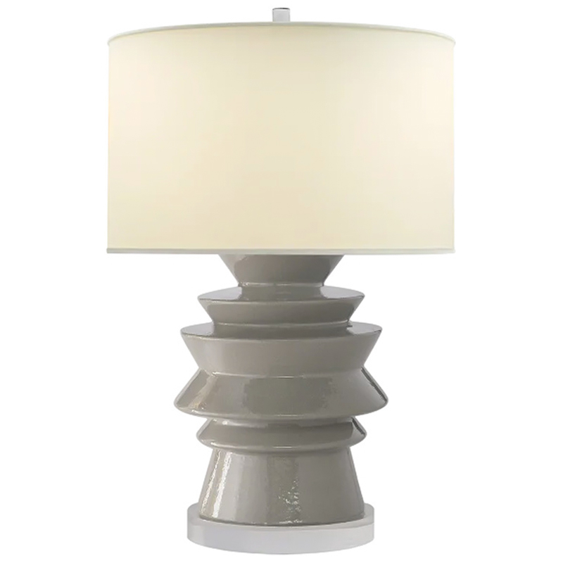 Настольная Лампа Серая Chapman Disk Table Lamp Серый Бежевый Настольная Лампа Серая Chapman Disk Table Lamp Серый Бежевый в Липецке | Loft Concept