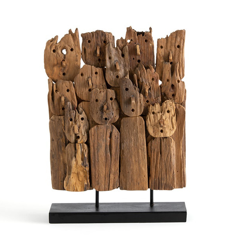Статуэтка Wooden Sculpture Коричневый Черный Статуэтка Wooden Sculpture Коричневый Черный в Липецке | Loft Concept