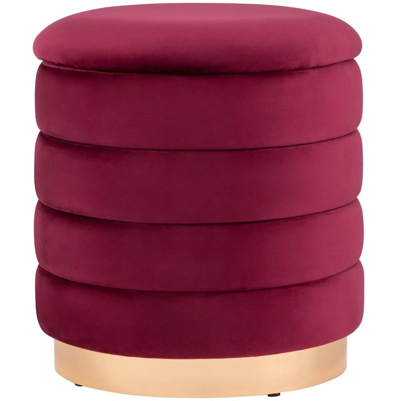Пуф с ящиком Charlotte винный Glossy Velor Бургундский красный Пуф с ящиком Charlotte винный Glossy Velor Бургундский красный в Липецке | Loft Concept