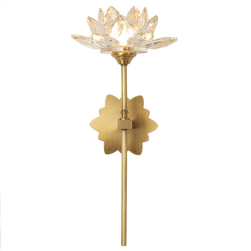 Настенный светильник Хрустальный Цветок Лотоса Lotus flower Wall Clear Glass C Латунь Прозрачное Стекло Настенный светильник Хрустальный Цветок Лотоса Lotus flower Wall Clear Glass C Латунь Прозрачное Стекло в Липецке | Loft Concept