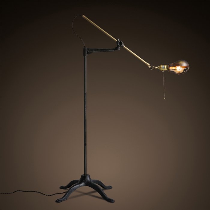 Напольный светильник Steampunk Extension Pole Floor Латунь Черный Напольный светильник Steampunk Extension Pole Floor Латунь Черный в Липецке | Loft Concept