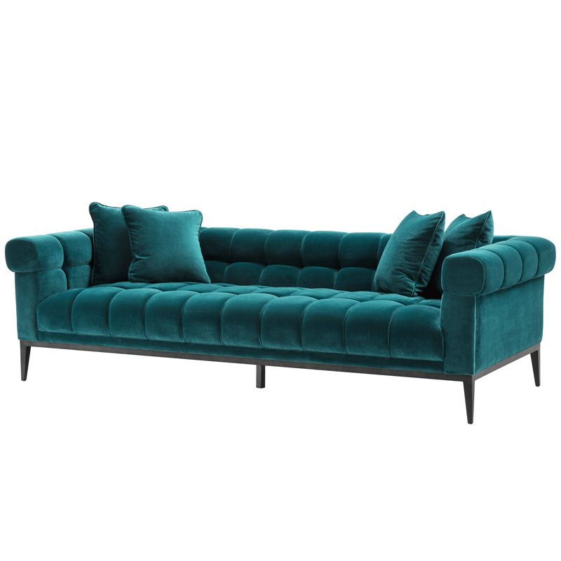 Диван Eichholtz Sofa Aurelio sea green Бирюзовый Черный Диван Eichholtz Sofa Aurelio sea green Бирюзовый Черный в Липецке | Loft Concept
