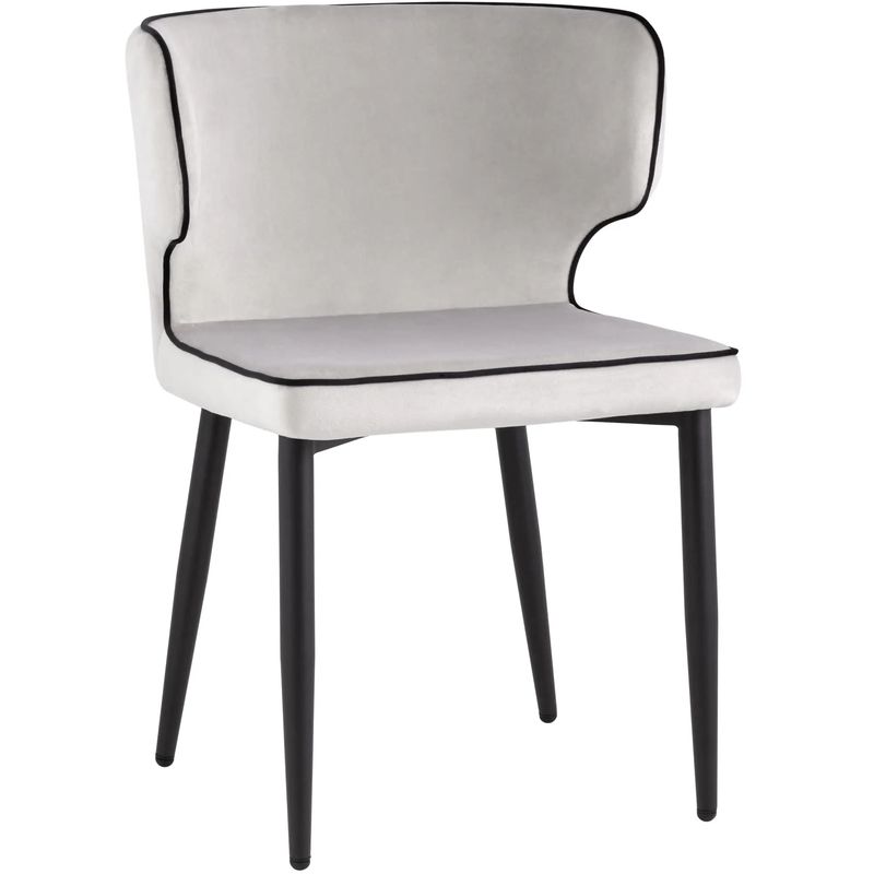 Стул Mateo Chair Молочный Велюр с Черным кантом Молочный Черный Стул Mateo Chair Молочный Велюр с Черным кантом Молочный Черный в Липецке | Loft Concept