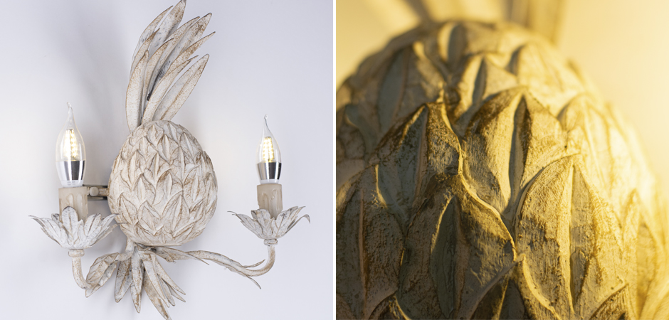 Бра Ананас белый прованс Pineapple Wall Lamp Бра Ананас белый прованс Pineapple Wall Lamp - Loft-Concept в Липецке